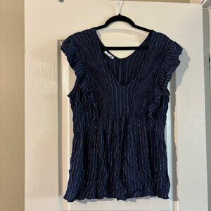 Women's Maurices Blue and Silver shirt SZ XL